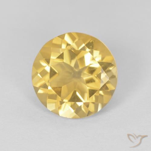 1.74ct Natural Amarillo-dorado claro Citrino, Redondo, VVS