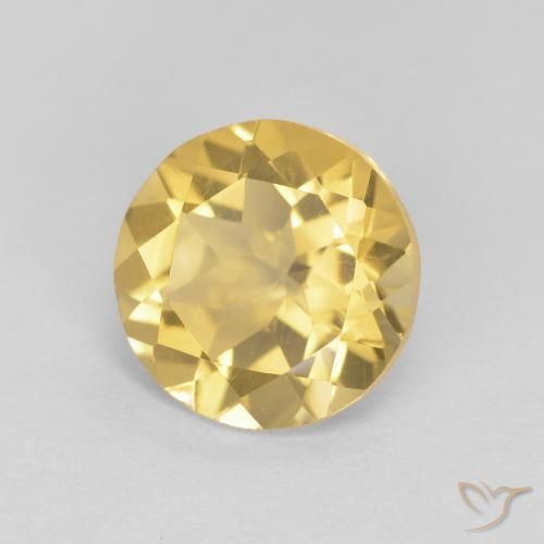Citrino Amarillo-dorado claro natural de 1.74 ct, Redondo, VVS