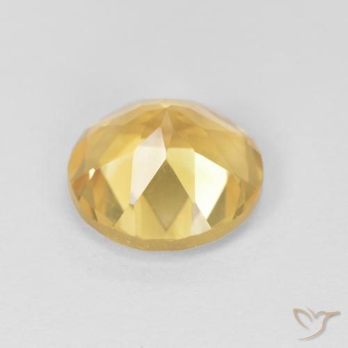 Citrino Amarillo-dorado claro natural de 1.74 ct, Redondo, VVS