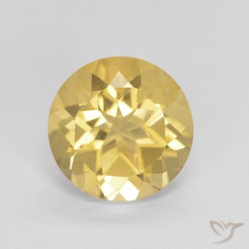 1.99ct Natural Dorado claro Citrino, Redondo, VVS
