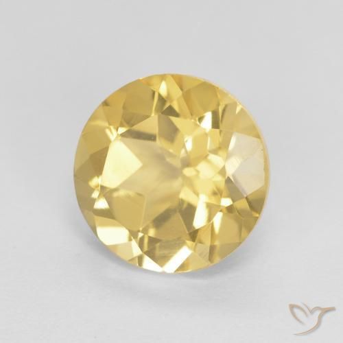 Citrino Dorado claro natural de 1.99 ct, Redondo, VVS