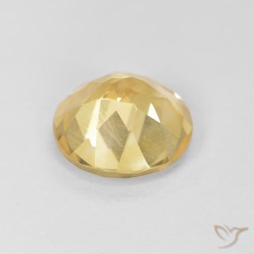 Citrino amarillo natural de 1,58 ct, corte redondo, VVS