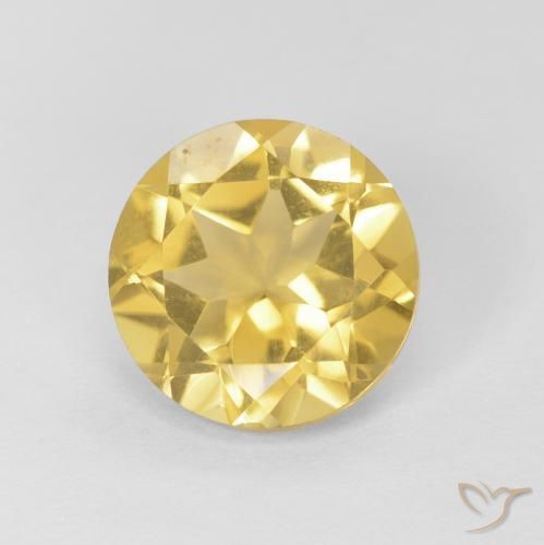 1.69ct Natural Amarillo-dorado claro Citrino, Redondo, VVS