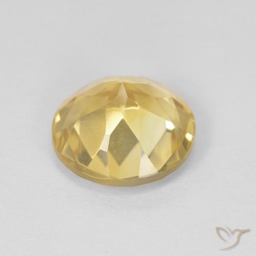 Citrino Amarillo-dorado claro natural de 1.69 ct, Redondo, VVS