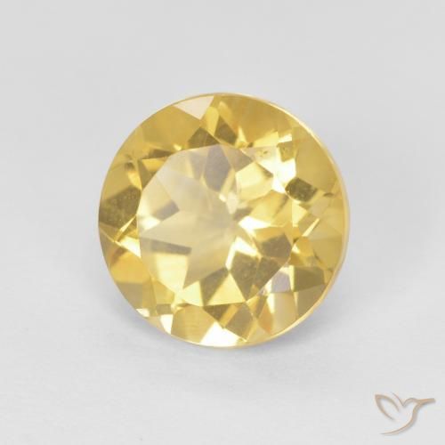Citrino Amarillo-dorado claro natural de 1.98 ct, Redondo, VVS