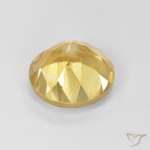 Citrino Amarillo-dorado claro natural de 1.98 ct, Redondo, VVS
