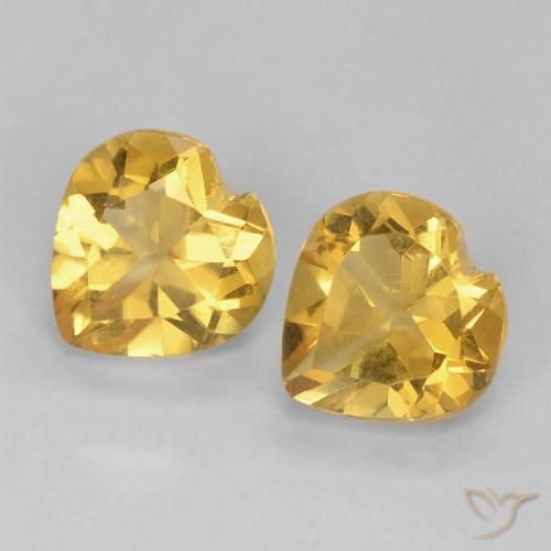 1.39ctw Natural Dorado Citrino, Corazón, VVS-VS