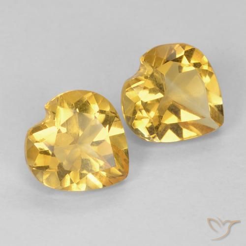 Gemas de Citrino Dorado natural de 1.39 ct, Corazón, VVS-VS