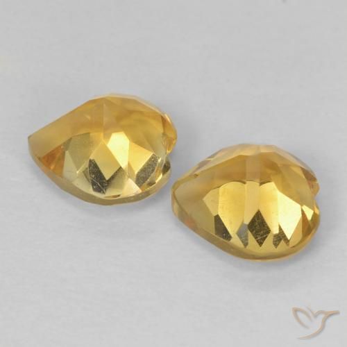 Gemas de Citrino Dorado natural de 1.39 ct, Corazón, VVS-VS
