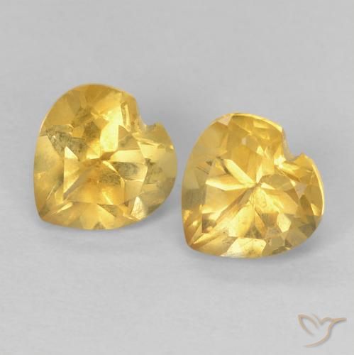 1.54ctw Natural Dorado Citrino, Corazón, VVS-VS