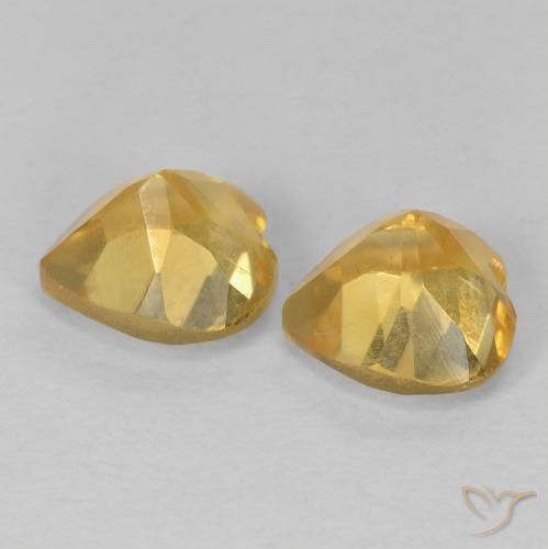Gemas de Citrino Dorado natural de 1.54 ct, Corazón, VVS-VS