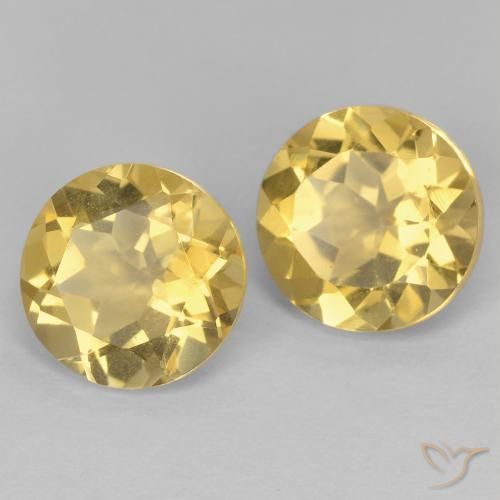 Gemas de Citrino Dorado natural de 3.71 ct, Redondo, VVS