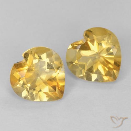 Gemas de Citrino Oro natural de 1.33 ct, Corazón, VVS-VS