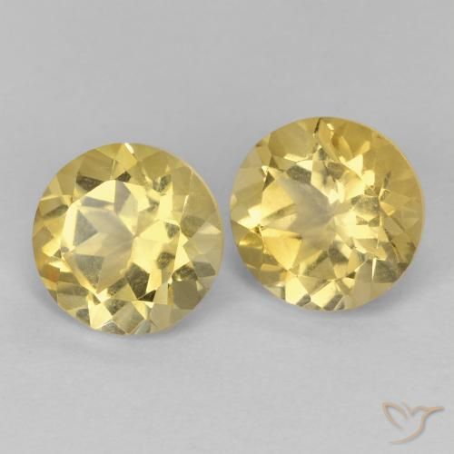 Gemas de Citrino Amarillo claro natural de 2.39 ct, Redondo, VVS-VS