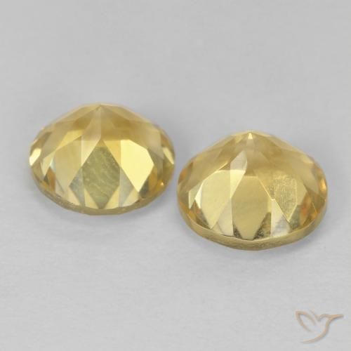 Gemas de Citrino Amarillo claro natural de 2.39 ct, Redondo, VVS-VS