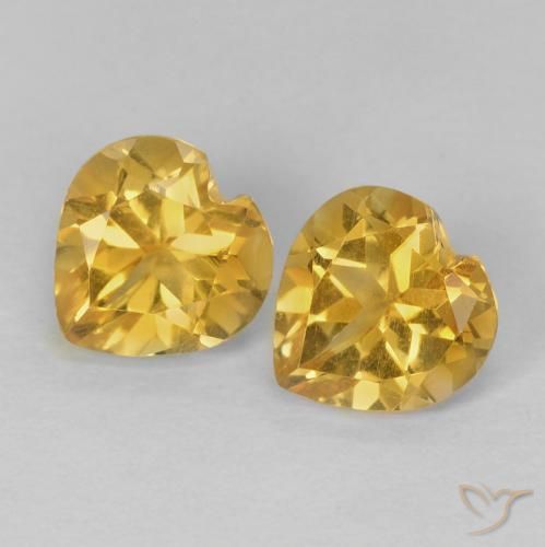 1.46ctw Natural Dorado Citrino, Corazón, VVS