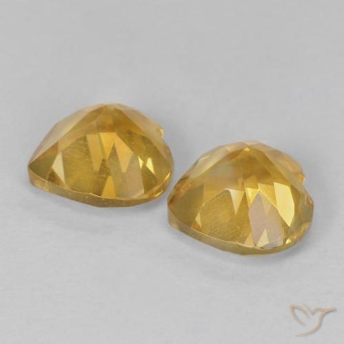 Gemas de Citrino Dorado natural de 1.46 ct, Corazón, VVS