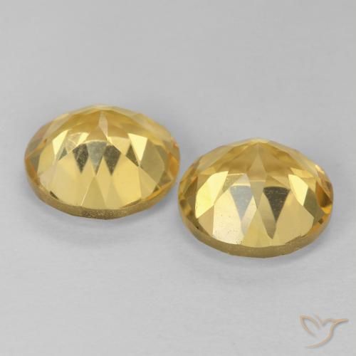 Gemas de Citrino Dorado natural de 3.72 ct, Redondo, VVS