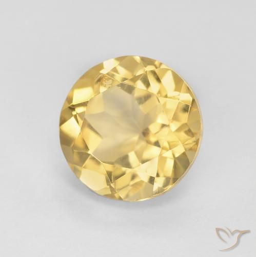 Citrino Dorado natural de 1.81 ct, Redondo, VVS