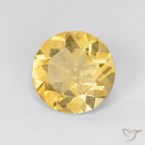 1.64ct Natural Dorado medio Citrino, Redondo, VVS