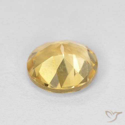 Citrino Dorado medio natural de 1.64 ct, Redondo, VVS