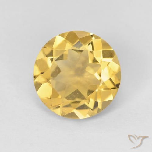 1.80ct Natural Dorado medio Citrino, Redondo, VVS