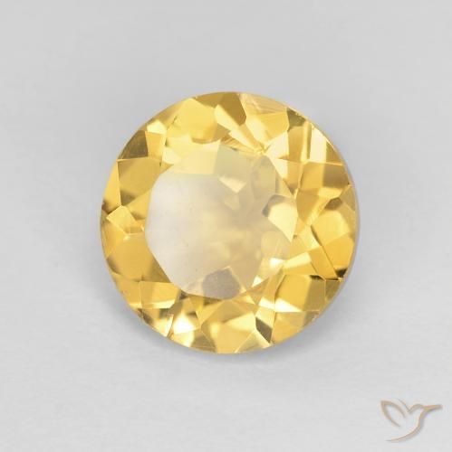Citrino Dorado medio natural de 1.80 ct, Redondo, VVS