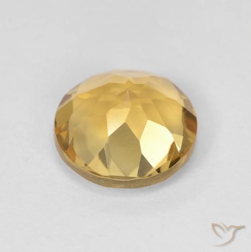 Citrino Dorado medio natural de 1.80 ct, Redondo, VVS