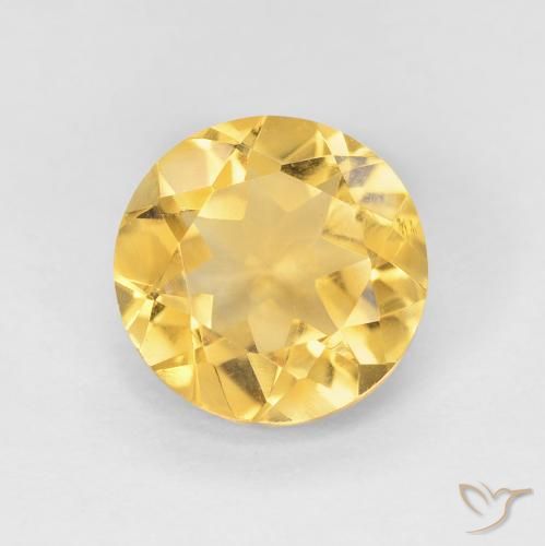 1.73ct Natural Dorado medio Citrino, Redondo, VVS-VS