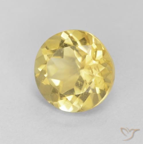 Citrino Dorado claro natural de 1.94 ct, Redondo, VVS