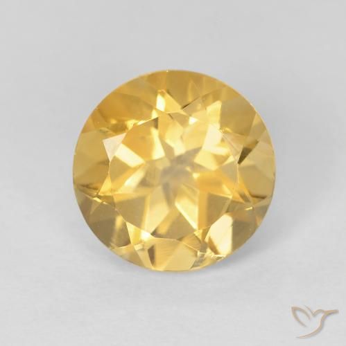 2.01ct Natural Dorado medio Citrino, Redondo, VVS-VS