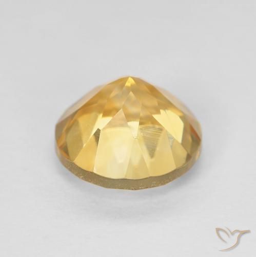 Citrino Dorado medio natural de 2.01 ct, Redondo, VVS-VS
