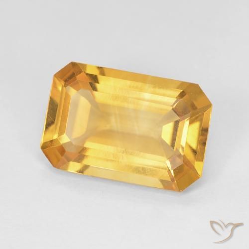 Citrino Naranja dorado intenso natural de 3.36 ct, Corte Octágono / Esmeralda, VS