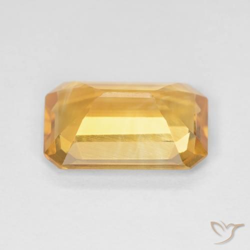 Citrino Naranja dorado intenso natural de 3.36 ct, Corte Octágono / Esmeralda, VS