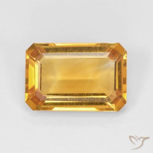 3.51ct Natural Dorado naranja oscuro Citrino, corte esmeralda, VVS-VS
