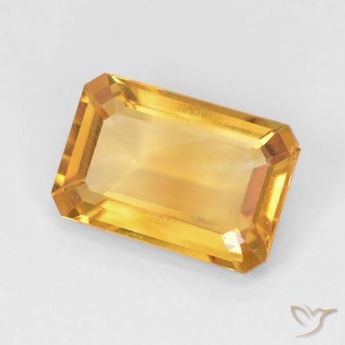 Citrino Dorado naranja oscuro natural de 3.51 ct, Corte Octágono / Esmeralda, VVS-VS