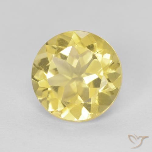 1.82ct Natural Amarillo-dorado claro Citrino, Redondo, VVS