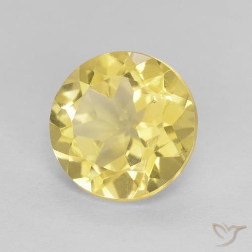 Citrino Amarillo-dorado claro natural de 1.82 ct, Redondo, VVS