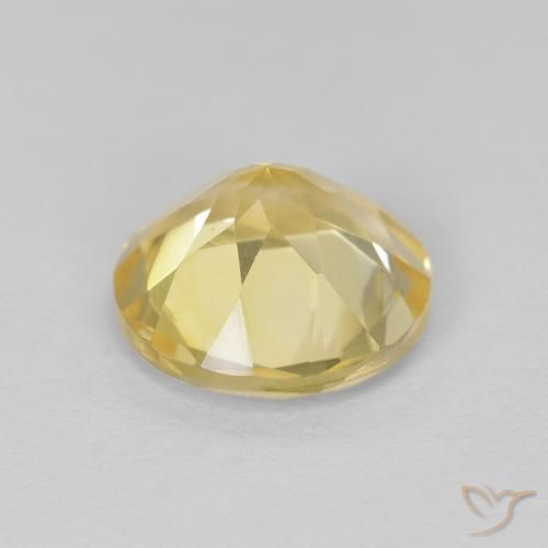 Citrino Amarillo medio natural de 1.60 ct, Redondo, VVS