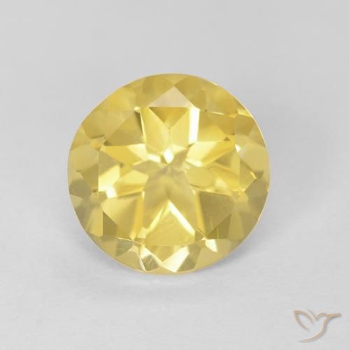 1.57ct Natural Amarillo medio Citrino, Redondo, VVS