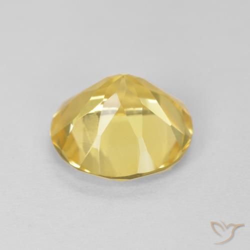 Citrino Amarillo medio natural de 1.57 ct, Redondo, VVS