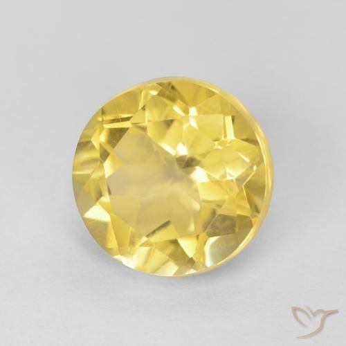 Citrino Amarillo toscana natural de 1.85 ct, Redondo, VVS