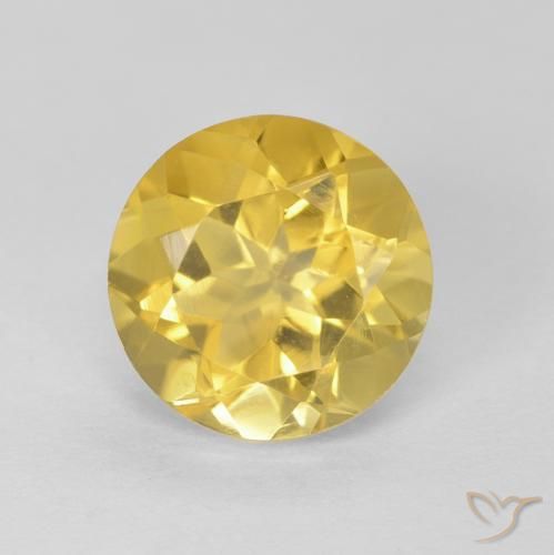 1.79ct Natural Amarillo medio Citrino, Redondo, VVS