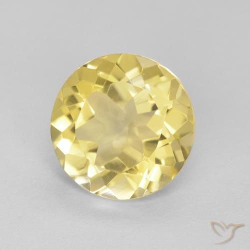 Citrino Amarillo toscana natural de 1.67 ct, Redondo, VVS