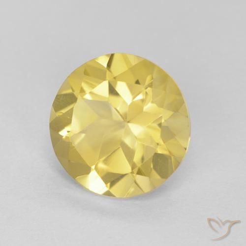 Citrino Amarillo toscana natural de 1.66 ct, Redondo, VVS