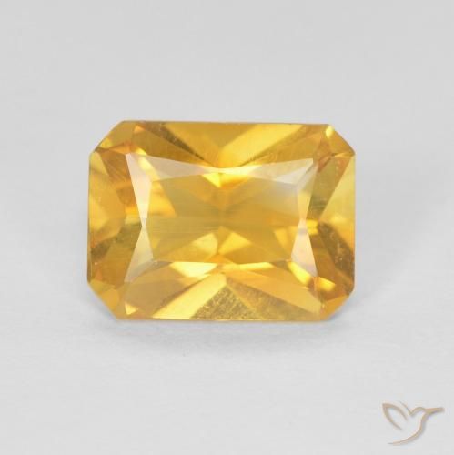 1.20ct Natural Dorado claro Citrino, corte esmeralda, VVS-VS