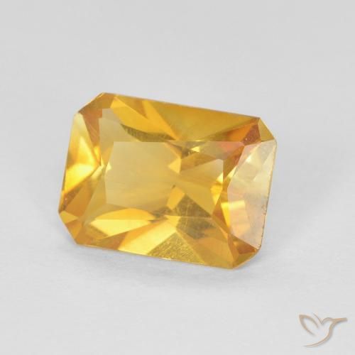 Citrino Dorado claro natural de 1.20 ct, Corte Octágono / Esmeralda, VVS-VS