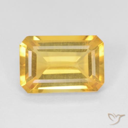 3.45ct Natural Dorado medio Citrino, corte esmeralda, VVS-VS