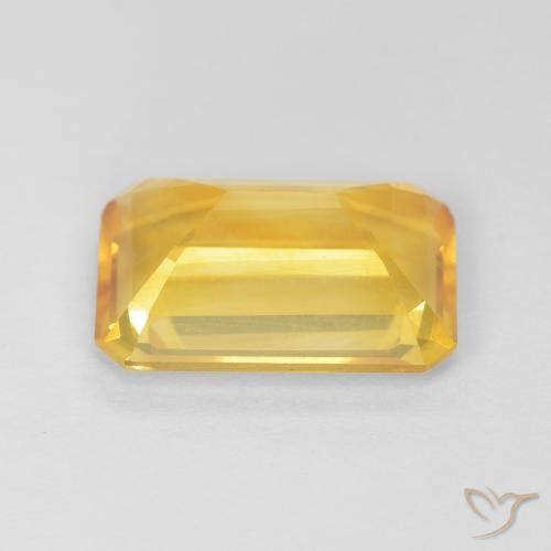 Citrino Dorado medio natural de 3.45 ct, Corte Octágono / Esmeralda, VVS-VS