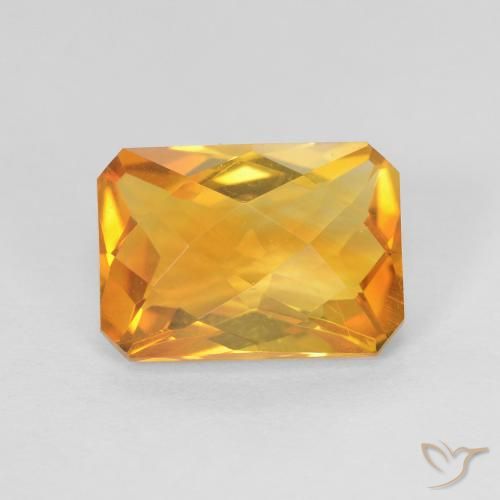 Citrino Dorado naranja natural de 2.52 ct, Corte Octágono / Esmeralda, VVS